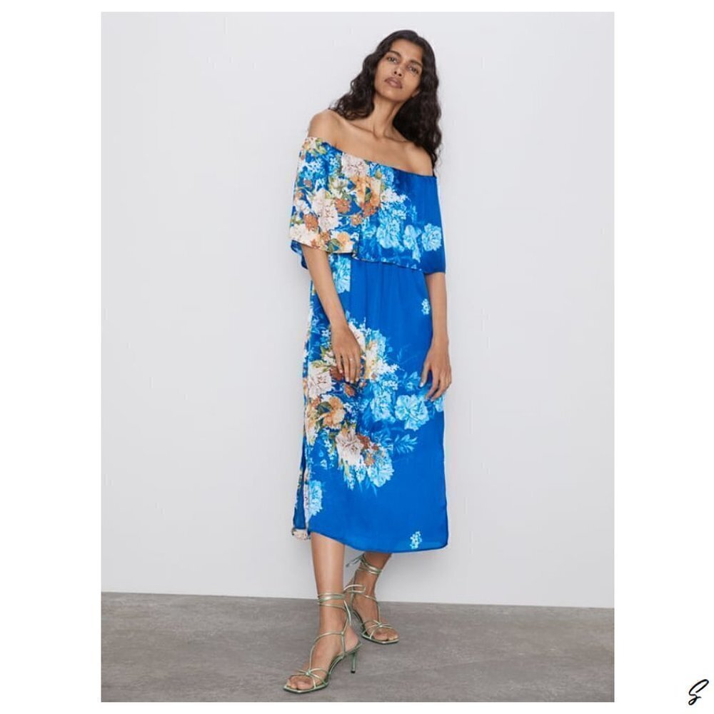 Zara Off shoulder midi dress